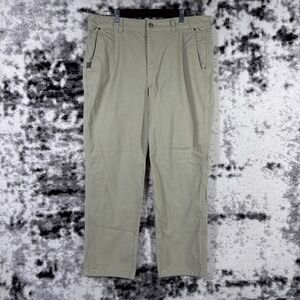 Duck Camp Pants Mens Size 38 Tan Canvas Hunting Outdoors Chore Stretch Utility